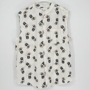 Hurley "Pineapple Skull" button-down Sleveless shirt